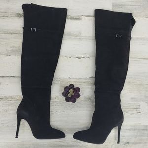 Chinese Laundry Shoes | Chinese Laundry New Black Suede Leather Over The Knee Boots | Color: Black | Size: 6.5 | Kristenthriftin's Closet